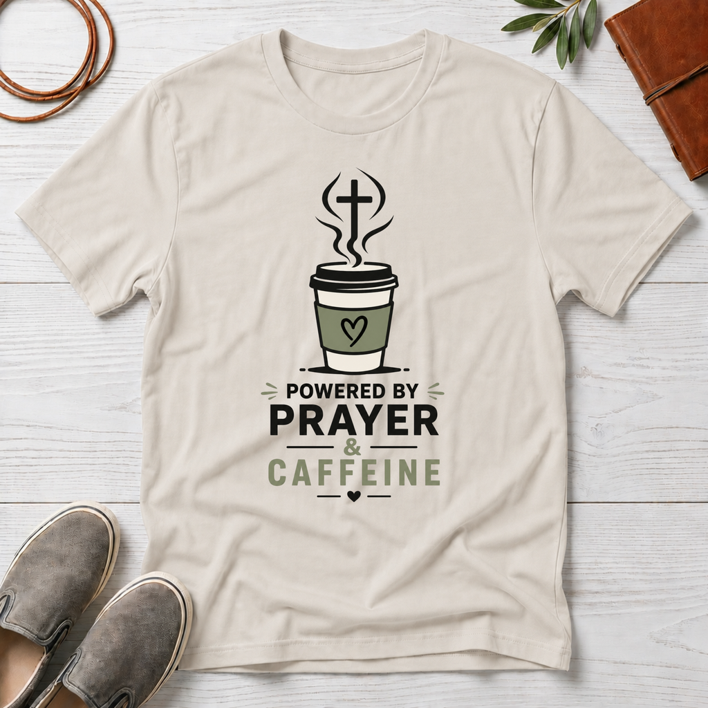 Powered By Prayer And CaffeineT-Shirt