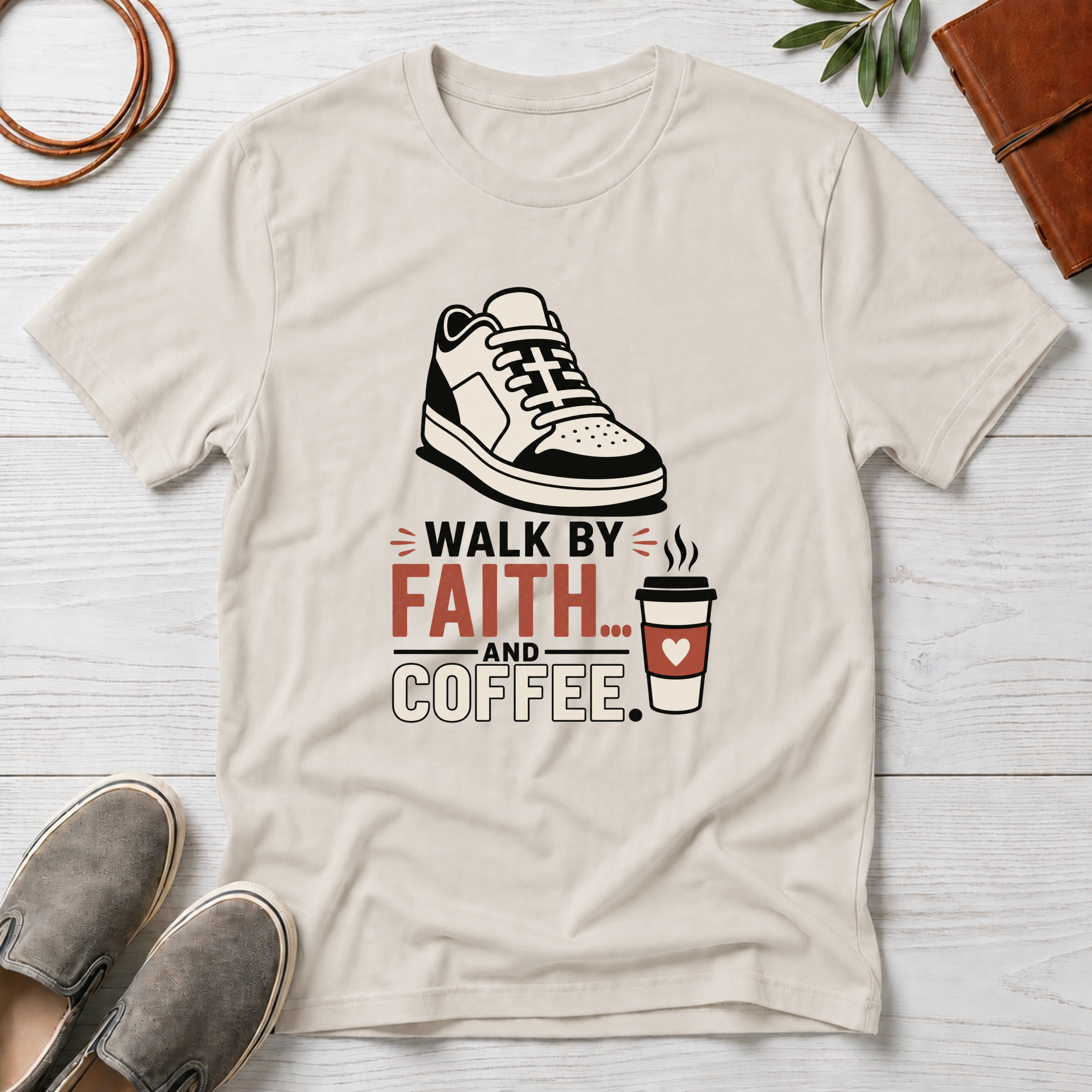 Walk By Faith And Coffee T-Shirt