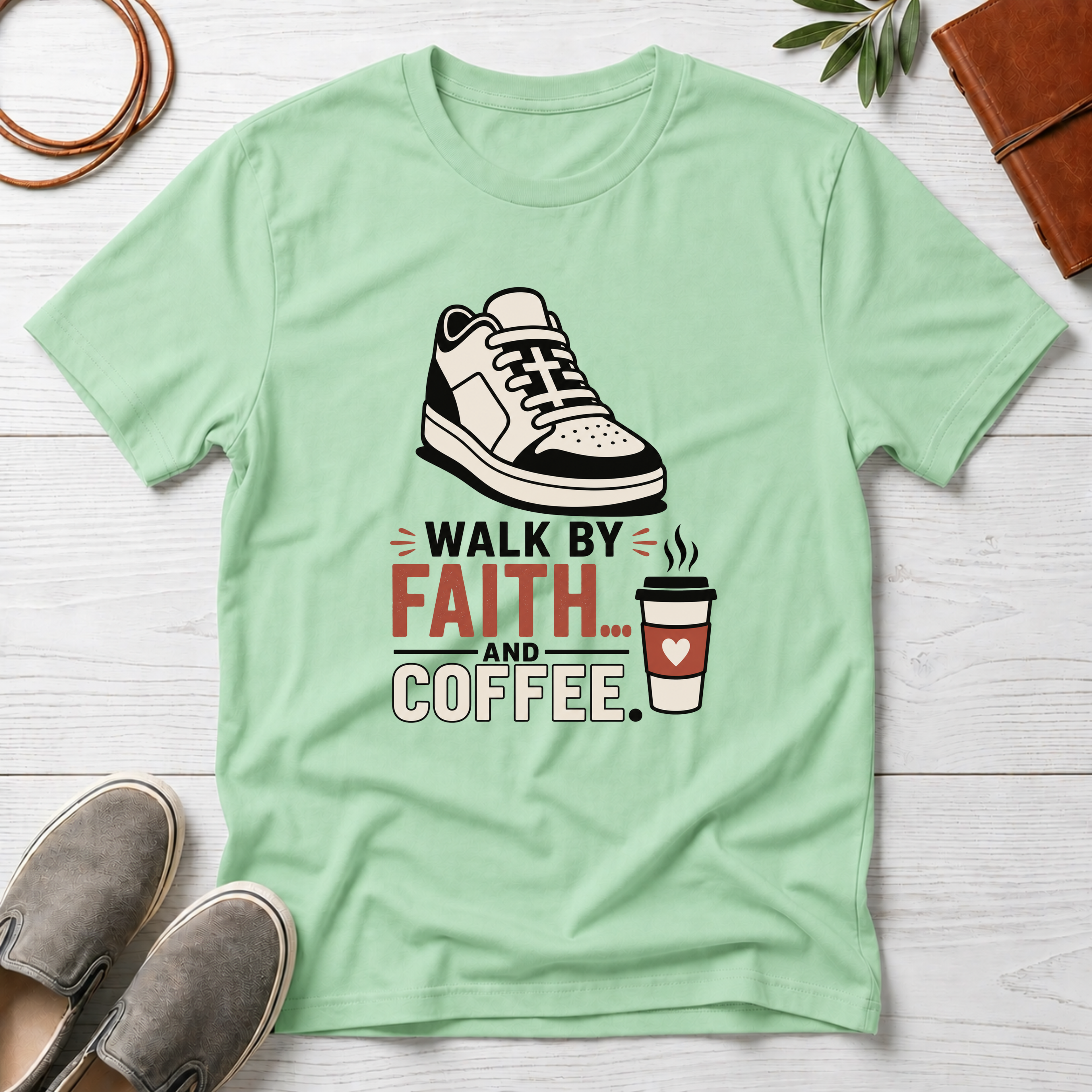 Walk By Faith And Coffee T-Shirt