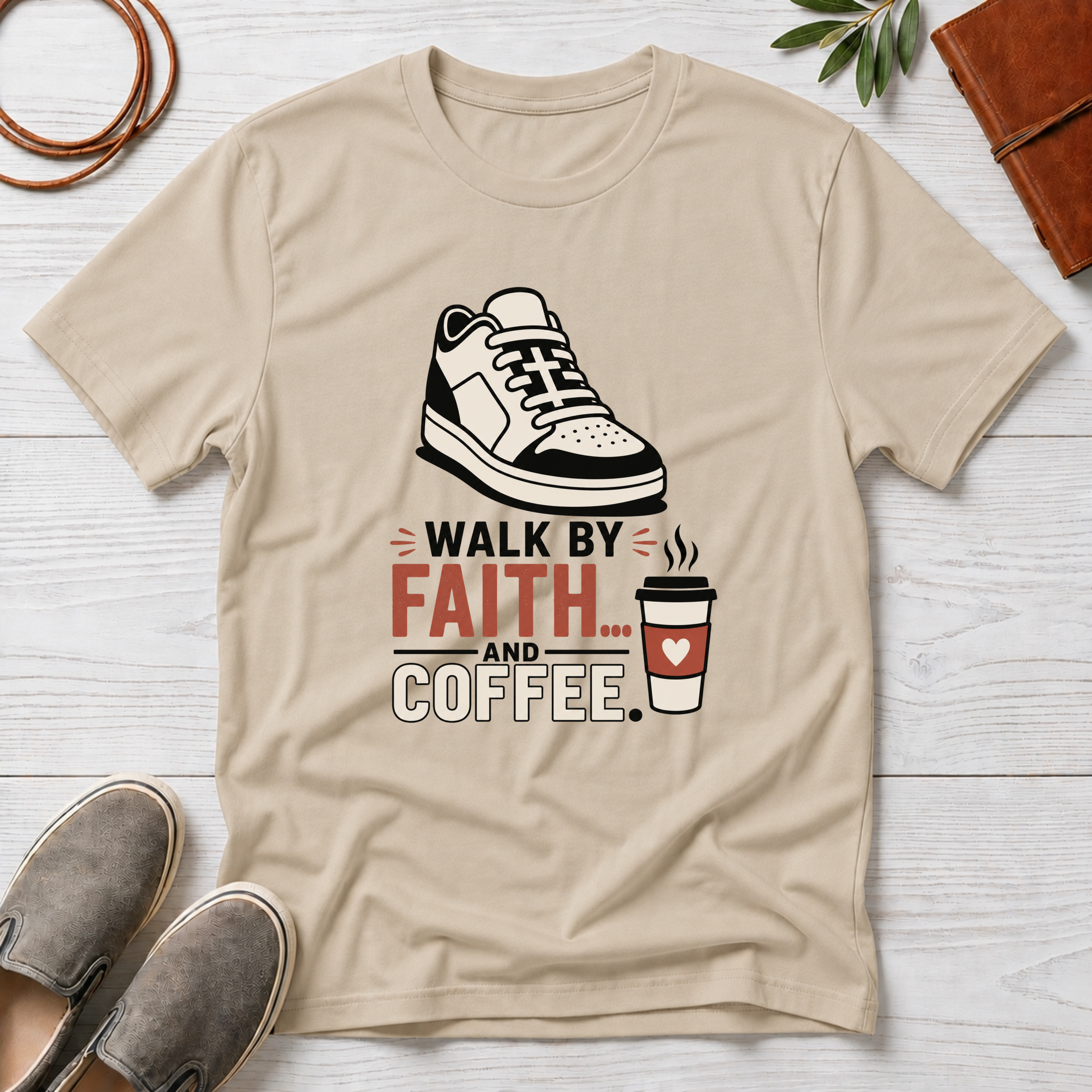 Walk By Faith And Coffee T-Shirt